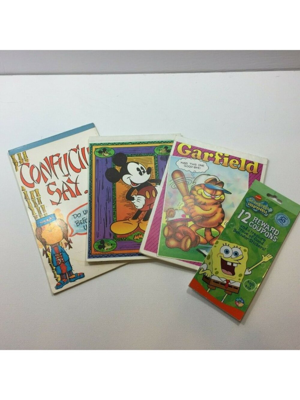 Vintage Disney Garfield SpongeBob Tablets Note Pad Notebook Stationary Novelty
